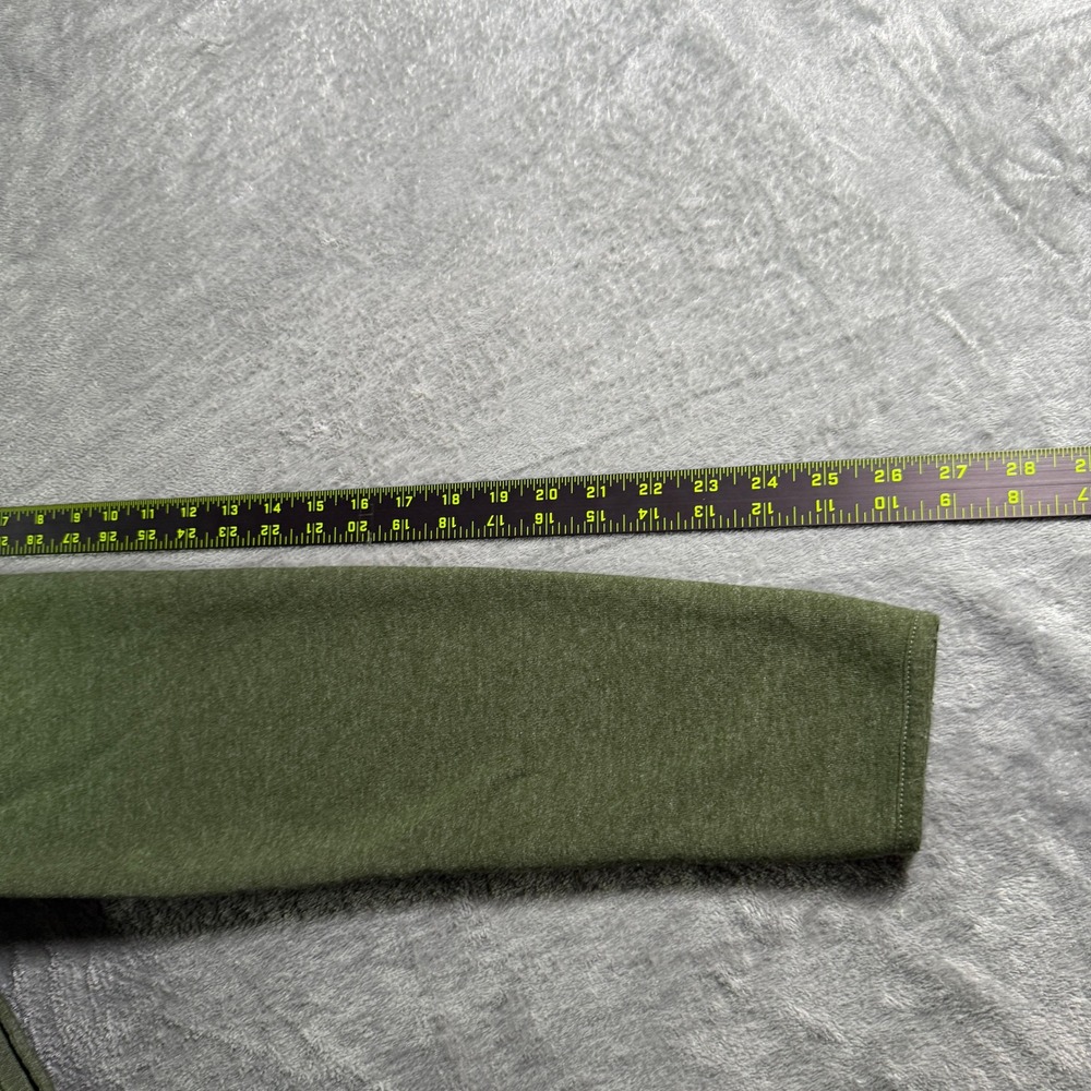Reebok Quarter Zip Pullover Sweatshirt Olive Green Medium Mens Logo - Picture 9 of 10
